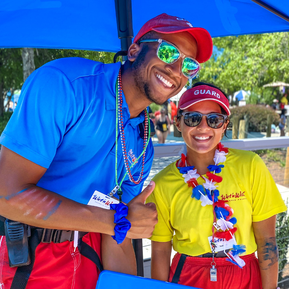 two lifeguards at Wet n Wild 