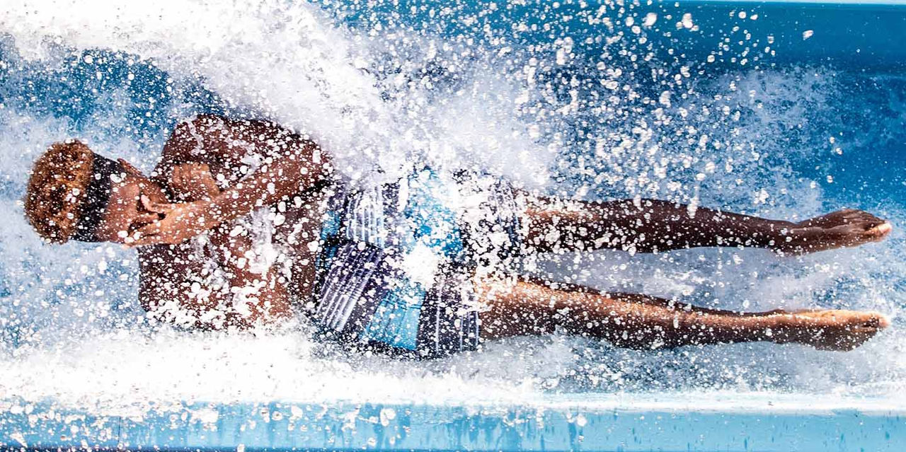 Splashing on Water Slide